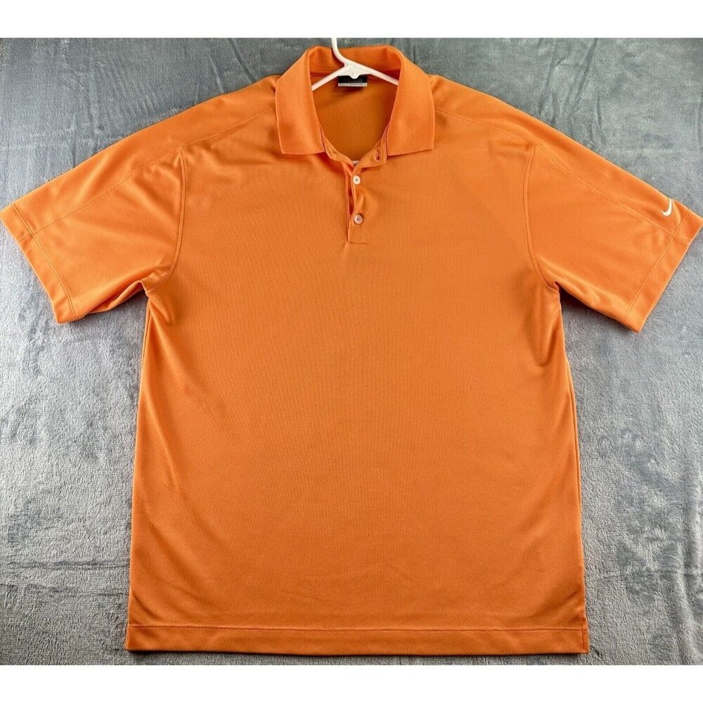Nike Golf Dri-FIT Polo Shirt Men’s Size Large Solar Orange‎ Tech Sport 269269